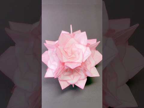 お花のくす玉を作ってみた!作り方は関連動画からみてね!#shorts #short #diy #handmade #papercraft #paper #origami #оригами