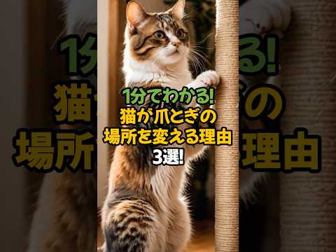 【意外と知らない】猫が爪とぎの場所を変える理由3選!🐾1分で解説!