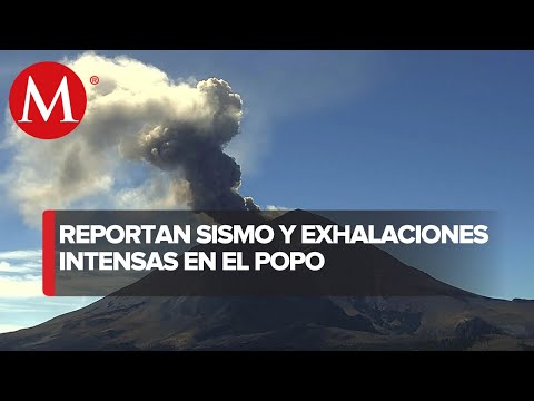 Volcán Popocatépetl registra intensa actividad: 206 exhalaciones, tremor y un sismo