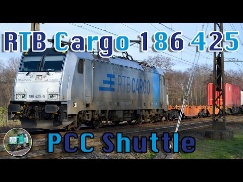 [4K] RTB Cargo 186 425 with PCC Shuttle through Hengelo!