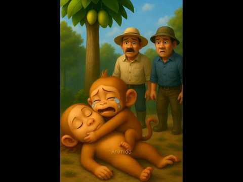 Mother monkey falls and gets electrocuted😭 #shorts #sad #monkey #gotelectricshock #die