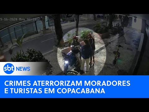 RJ: Aumento de assaltos em Copacabana aterroriza moradores e turistas | #SBTNewsnaTV (20/09/24)