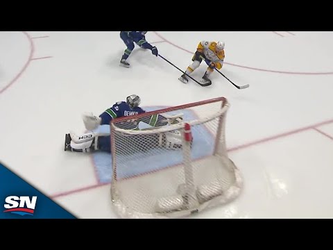 Canucks Thatcher Demko Goes Post-To-Post For Unreal Pad Save