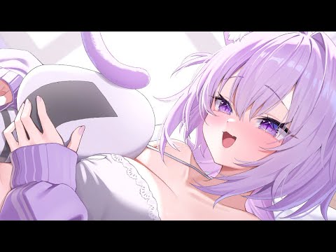 【 メン限配信/ASMR 】お休み前にいっぱいイチャイチャしないと…💜【 猫又おかゆ/ホロライブ 】