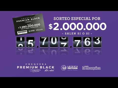 SORTEO ESPECIAL 2 MILLONES CHEQUERA PREMIUM BLACK MUNDIAL