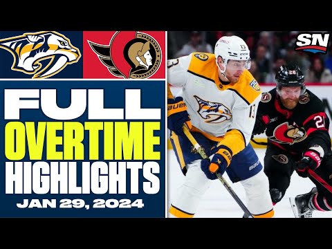 Nashville Predators at Ottawa Senators | FULL Overtime Highlights - January 29, 2024