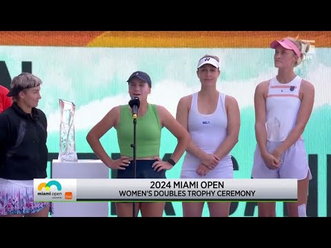 Sofia Kenin and Bethanie Mattek-Sands 2024 Miami Championship Speech | Miami 2024 Final