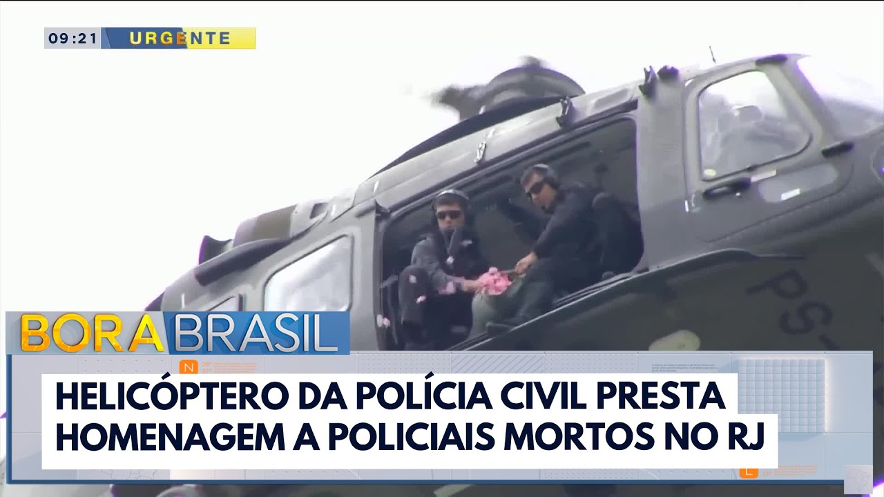 Helicópteros sobrevoam batalhão do Bope em homenagem a policiais mortos no RJ  TV Online Helicópteros sobrevoam batalhão do Bope em homenagem a policiais mortos no RJ