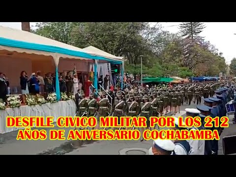 ASI DESFILARON LOS MILITARES EN LOS 212 ANIVERSARIO DEL DEPARTAMENTO DE COCHABAMBA..