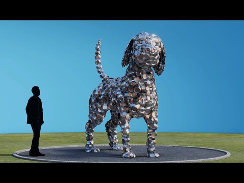 Dog Bowl Dog Sculpture Concept