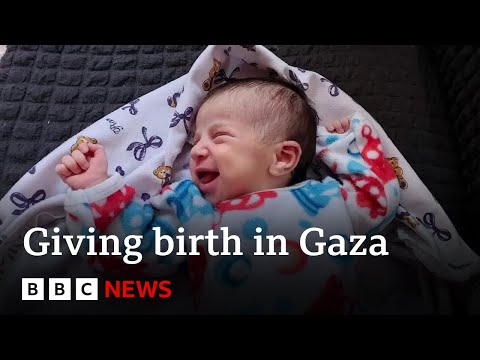 Gaza residents give birth during shelling and power cuts - BBC News