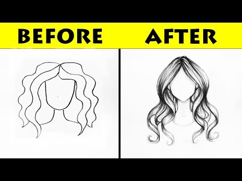 DRAWING TRICKS HOW TO DRAW HAIR EASY DRAWING TUTORIAL