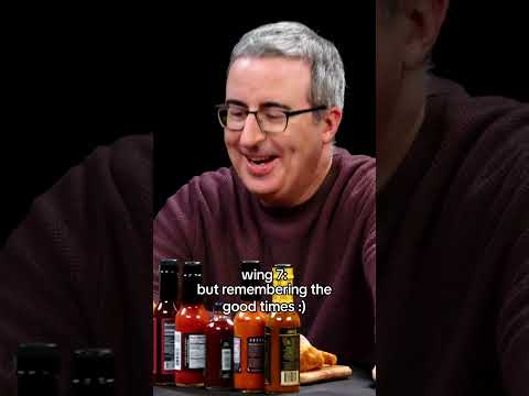 John Oliver's reaction to every wing on Hot Ones 🥵 🥵