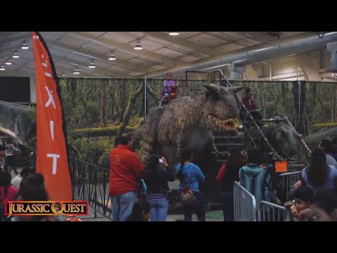 Animatronic dinosaurs on display at Freeman Coliseum