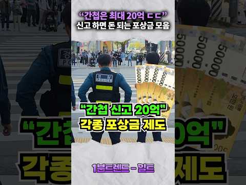 ”간첩은 최대 20억“ 각종 포상금 <strong>제도</strong> 모음