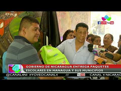 Gobierno de Nicaragua entrega paquetes escolares de Managua y sus municipios