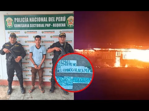 Iquitos: Alumno es detenido tras quemar su colegio y dejar pintas terroristas