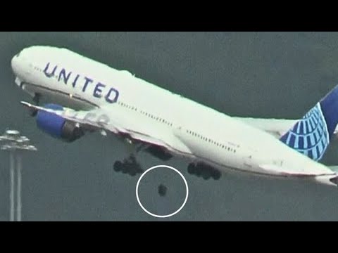 Avión pierde goma en California: captan el momento en video