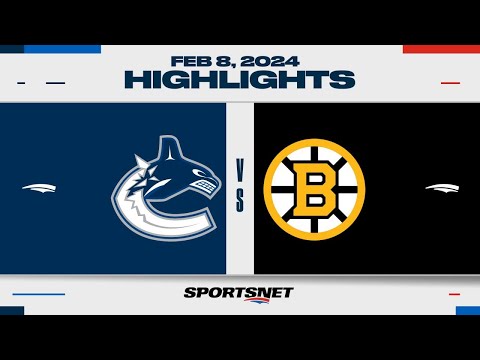 NHL Highlights | Canucks  vs. Bruins - February 8, 2024