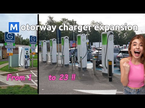 EV charging expansions at motorway services. A look at Leigh Delamere services on the M4.