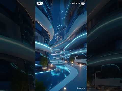 The river of light flows through the city, the building grows wings, and the stars are overlooked