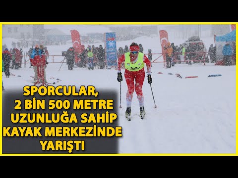 Yüksekova'da Sporcular 'Kayaklı Koşu Elemeleri'nde Yarıştı