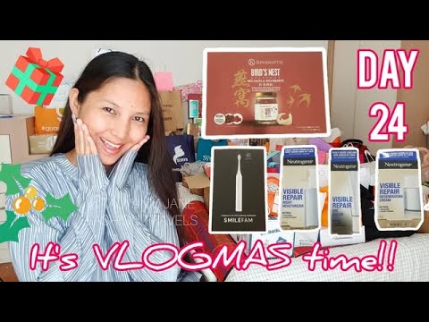 VLOGMAS Day 24: Unboxing Haul, Kinohimitsu Birds Nest, Loreal skincare, SMILE Fam toothbrush
