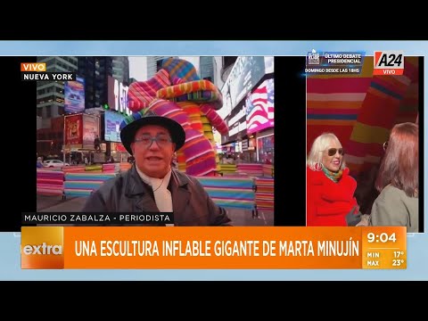 ? Nueva York: Marta Minujín sorprendió en una esquina de Times Square con una escultura inflable