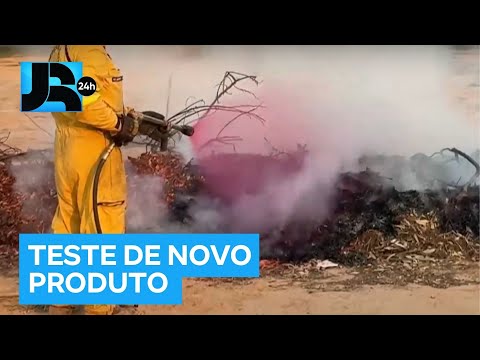 Produto que apaga incêndios cinco vezes mais rápido do que água é testado em SP