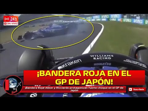 ¡Bandera Roja! Alex Albon y Daniel Ricciardo protagonizan fuerte choque en el GP de Japón