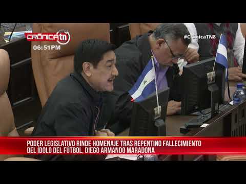 Parlamento de Nicaragua rinde homenaje a Maradona