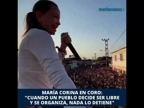 Con las calles llenas a los cuatro costados María Corina es recibida con el grito LIBERTAD