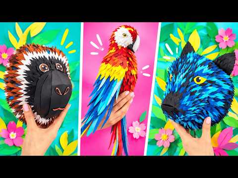 ペーパークラフト&絵の具アート集! 🎨✂️ 3Dライト&貯金箱 DIY