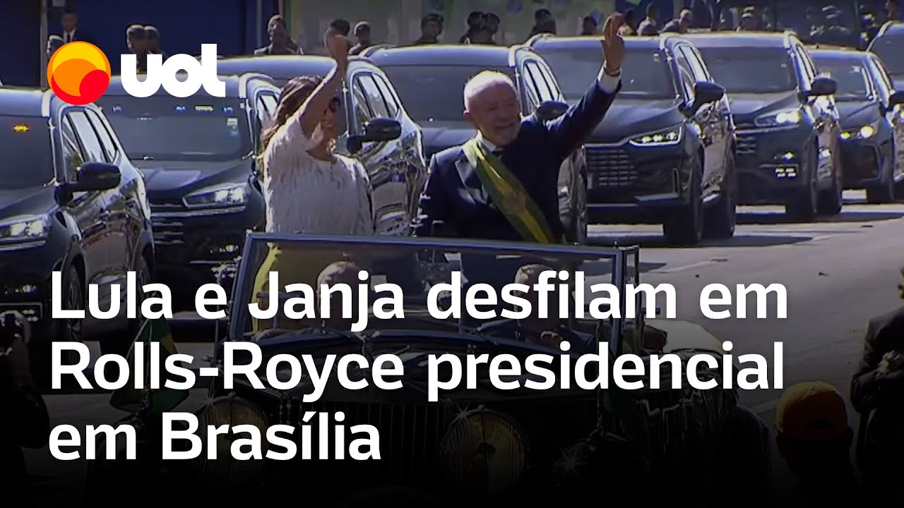 7 de Setembro: Lula desfila em Rolls-Royce presidencial ao lado da primeira-dama Janja, em Brasília