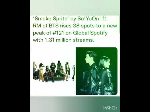 Smoke Sprite’ by So!YoOn! ft. RM of BTS rises 38 spots to a new peak of #121 on Global Spotify