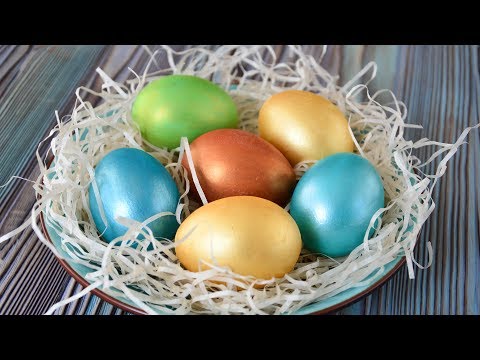 Пасхальные ЯЙЦА с БЛЕСКОМ ☆ Как быстро покрасить яйца в ЗОЛОТО