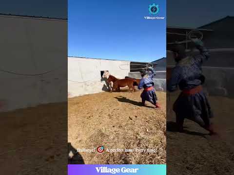 REAL-LIFE Cowboys! 🤠 Watch These Pros Masterfully Lasso a Running Horse! INCREDIBLE SKILL! #cowboy