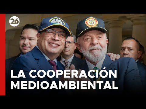 Lula y Petro se reúnen en el palacio presidencial de Colombia con medioambiente de fondo