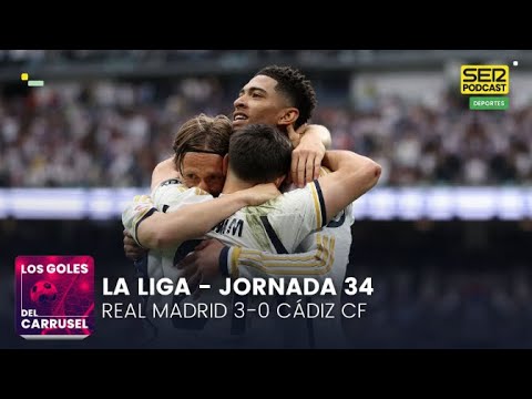 Los goles del Real Madrid 3-0 Cádiz | Si el Barça tropieza, los de Ancelotti son campeones de Liga