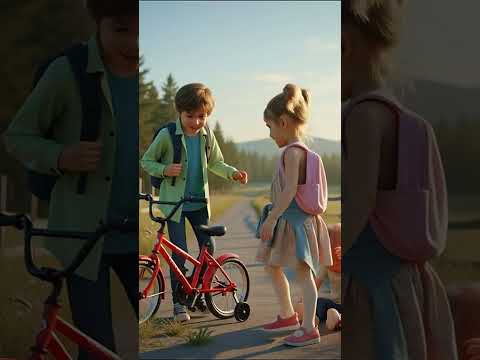 A boy and Girl is going to school happily and grants ful #amaan #ai #trending #aianimation