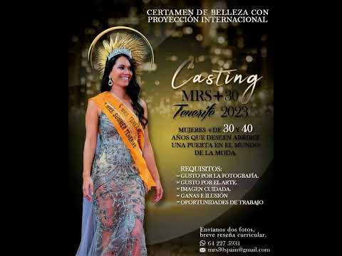 Casting Mrs. +30 Tenerife certamen de belleza