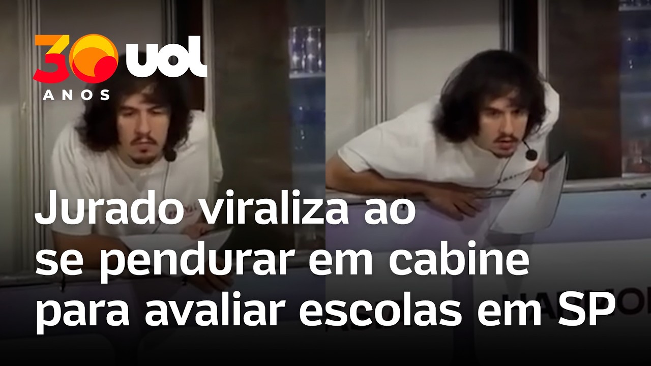 Carnaval em SP: jurado viraliza ao se pendurar em cabine para avaliar escolas no Anhembi; vídeo