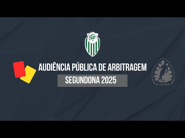 Confira a escala de arbitragem para a 11ª rodada, jogos de volta das quartas de final, do Campeonato Paranaense 2° Divisão 2025. 

TERMO DE AUDIÊNCIA PÚBLICA PARA DESIGNAÇÃO DOS ÁRBITROS Lei Federal 10.671 e 13.155/2015.

| Inscreva-se! |
Federação Paranaense de Futebol. Levando o nosso esporte até você!