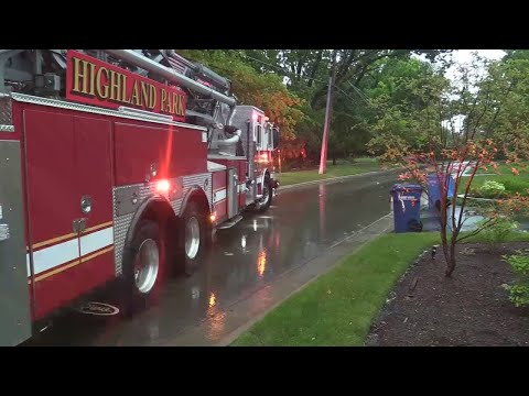 Highland Park firefighters respond to downed trees, powerlines