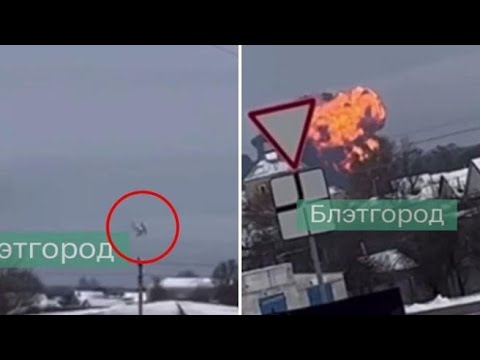 Precipita un aereo miliare russo a Belgorod: il momento in cui il velivolo perde quota e si...