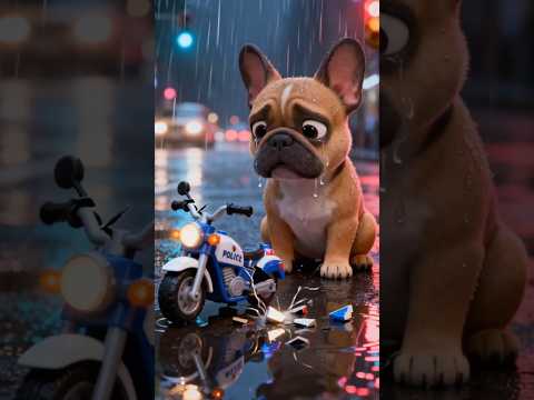 Cute Dog’s Toy Police Bike Turns Into a Real One! 😍🚨#funny #cuteanimals #shorts