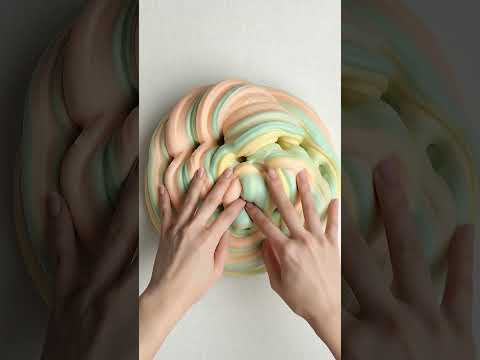 Giant Pastel Rainbow Slime ASMR 🌈Satisfying Pokes! #asmr #slime #satisfying #shorts #oddlysatisfying