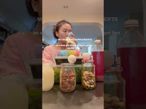 Breakfast routine as a teen girl trying to get her period back #health#breakfast#supplements#period