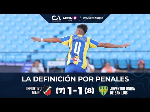 La definición por penales. Deportivo Maipú 1 (7) - Juventud Unida 1 (8). 32avos. Duodécima edición.