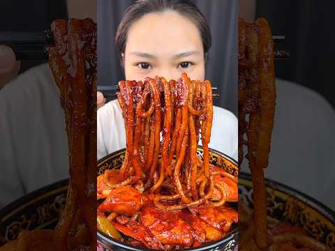 Extreme Spicy 🔥🥵 noodles 🍜 <strong>with</strong> chicken 🍗 and eggs 🥚 <strong>Best</strong> food.#asmr#mukbang #noodles